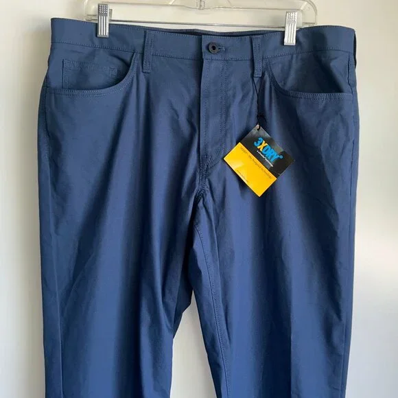 NWT BONOBOS 3X Dry Athletic Fit Pants Size 35x34 Blue 5-Pocket Pant - Picture 2 of 10